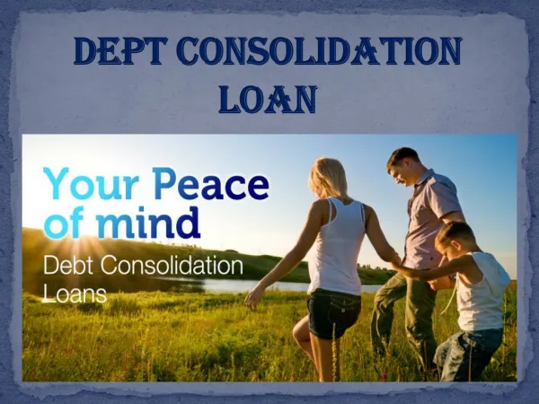 Dept Consolidation Loan In UK