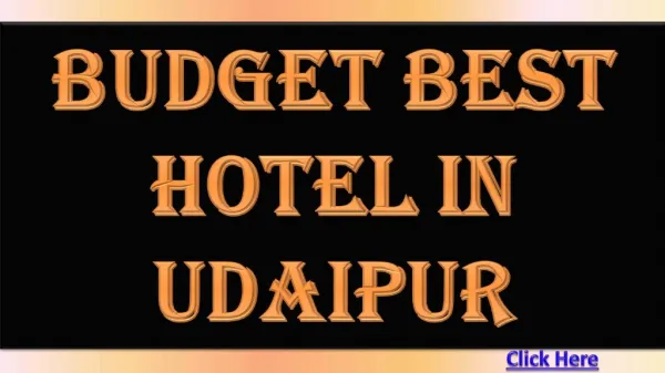 Budget Best Hotel in Udaipur