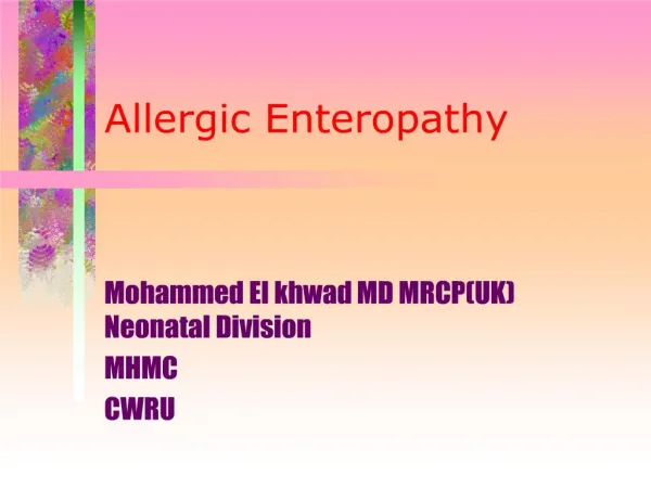 allergic enteropathy