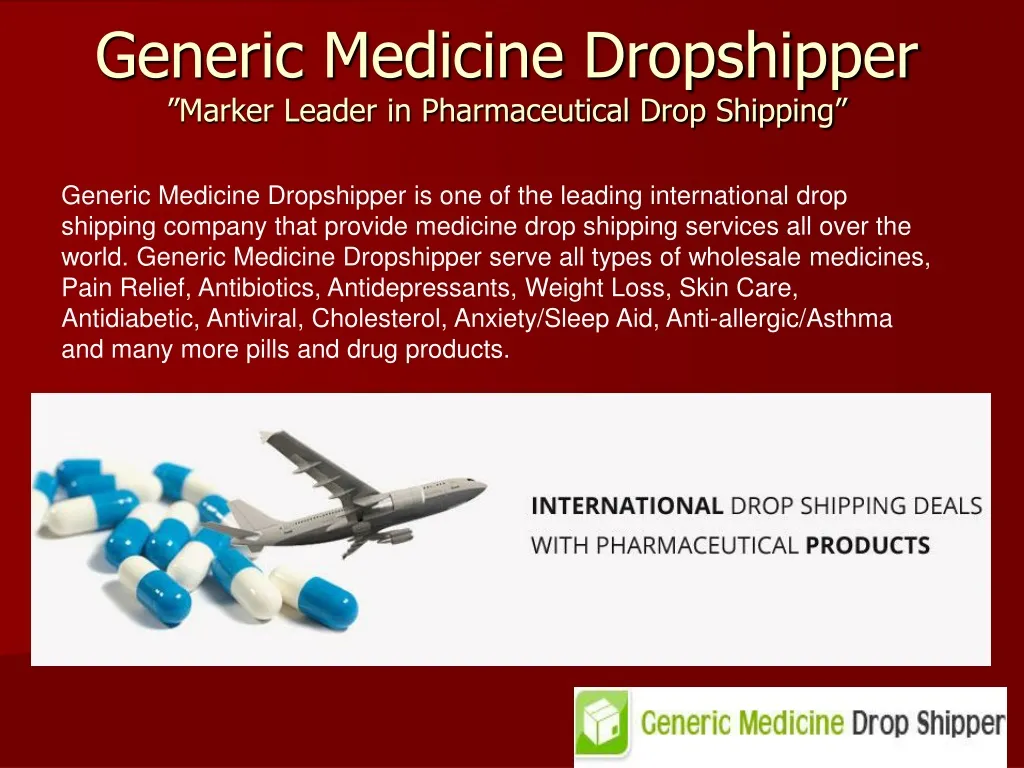 generic medicine dropshipper marker leader in pharmaceutical drop shipping
