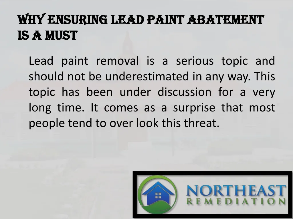 why ensuring lead paint abatement is a must