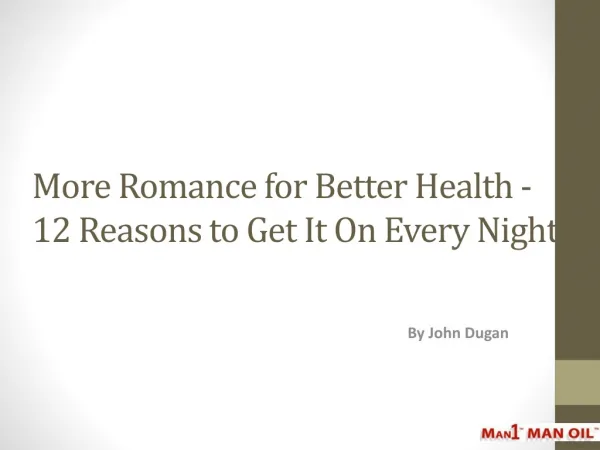 More Romance for Better Health - 12 Reasons