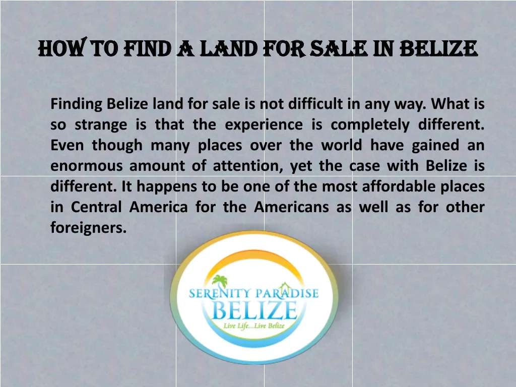 how to find a land for sale in belize