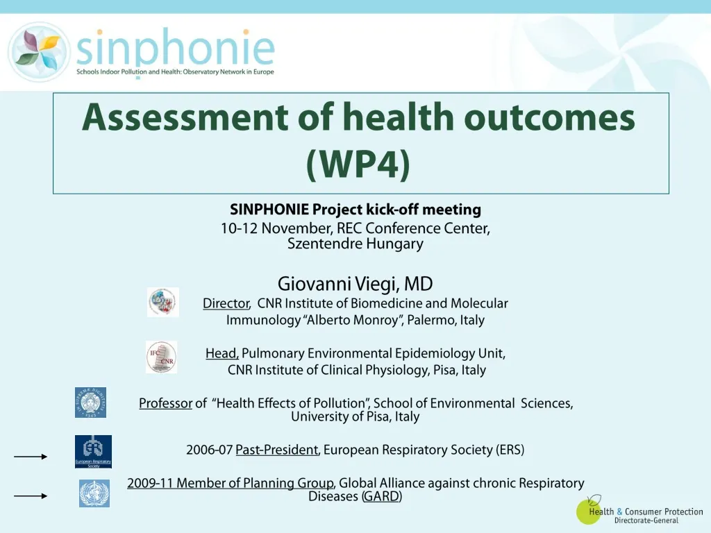 assessment of health outcomes wp4