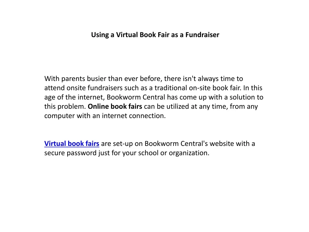 using a virtual book fair as a fundraiser