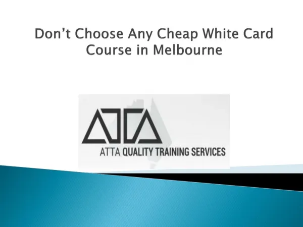 Cheap White Card Course in Melbourne