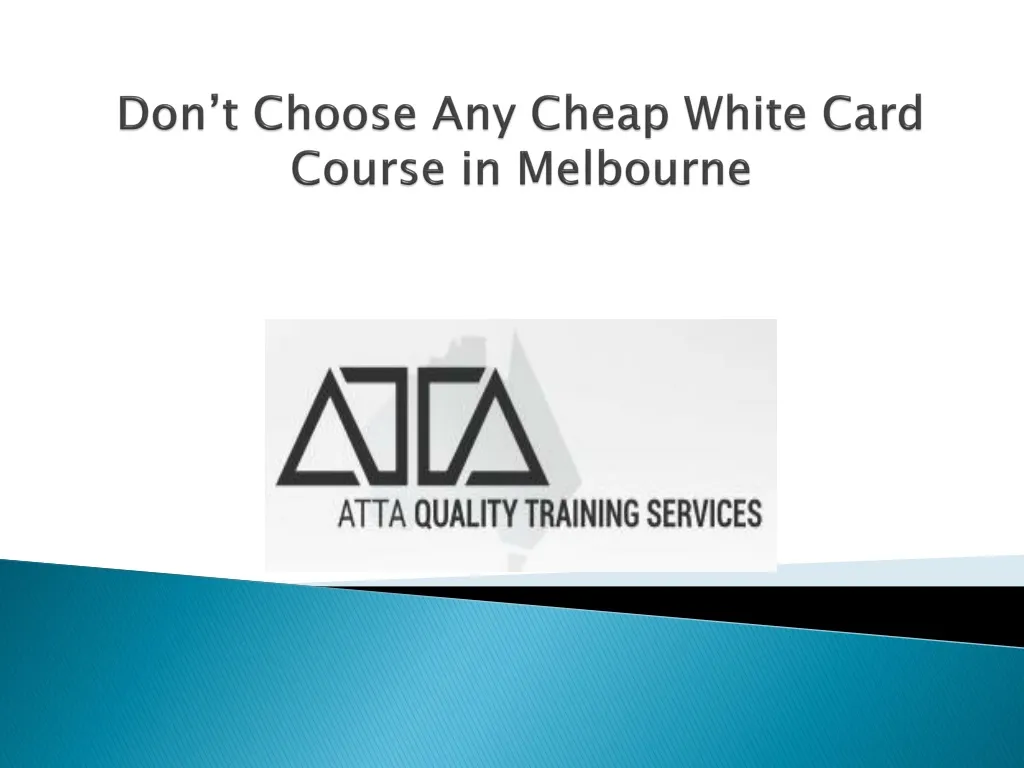 don t choose any cheap white card course in melbourne