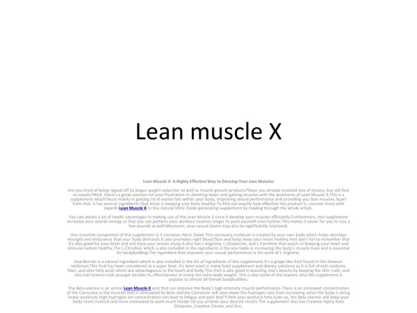 Lean Muscle X