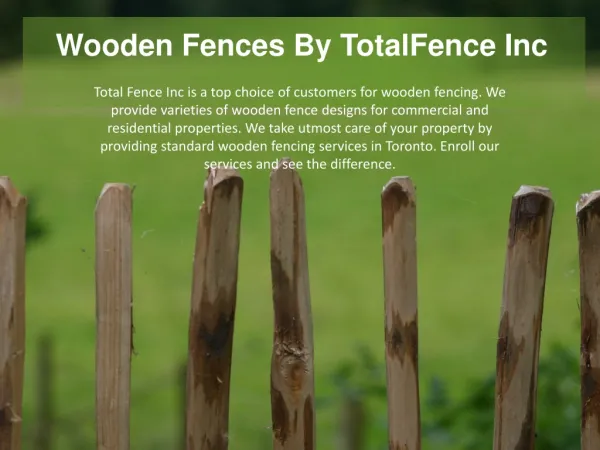 Wooden Fences By TotalFence Inc