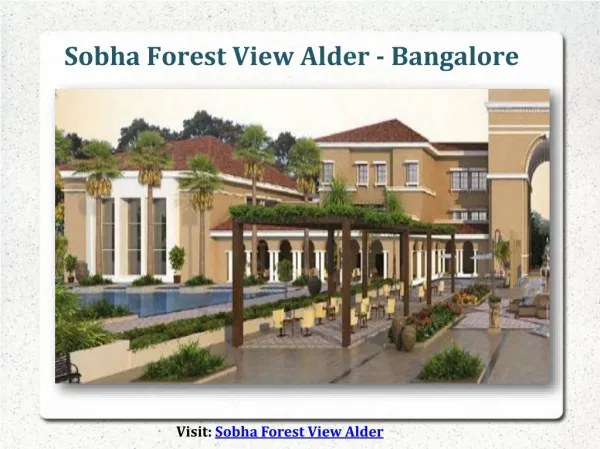 Sobha Forest View Alder Bangalore ₹2.25 Cr