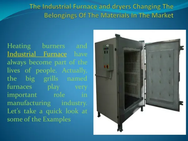 Industrial Furnace and dryers Manufacturers and suppliers