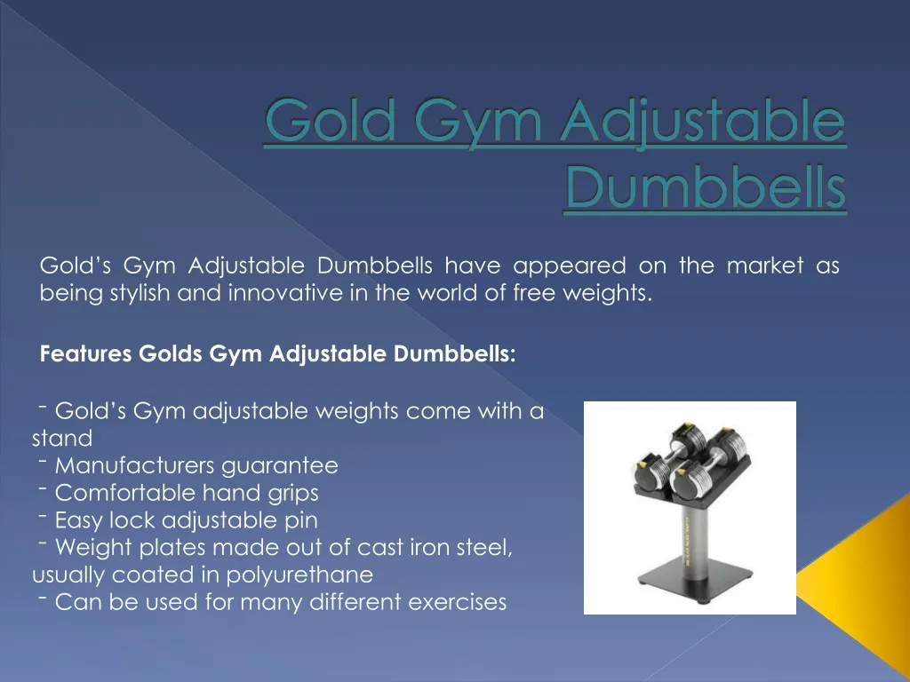 gold gym adjustable dumbbells