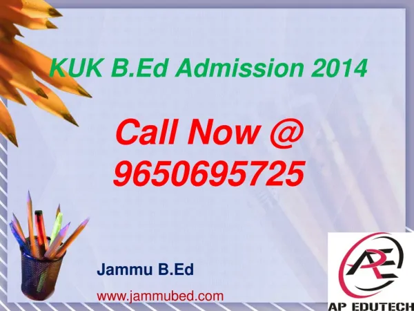 KUK B.Ed Admission 2014