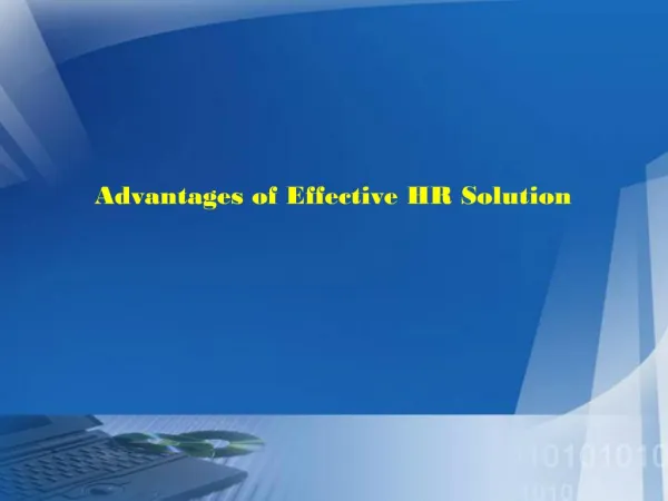 Advantages of Effective HR Solution