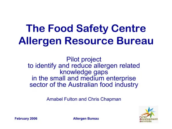 the food safety centre allergen resource bureau