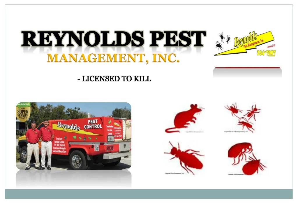 reynolds pest management inc licensed to kill