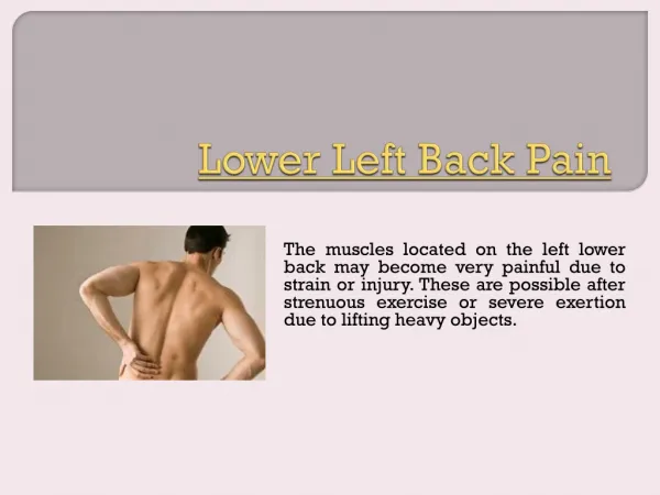 Lower Back Pain Right Side