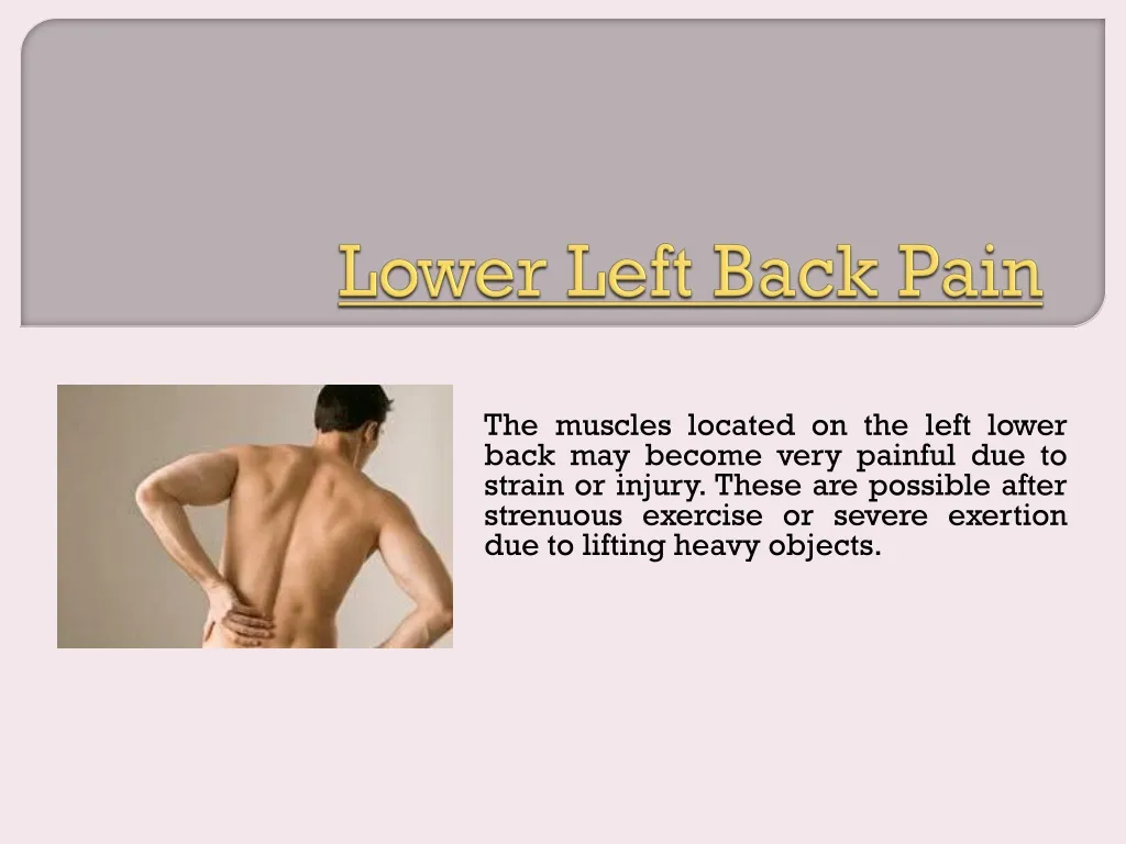 lower left back pain