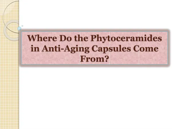 Where Do the Phytoceramides in Anti-Aging Capsules Come From