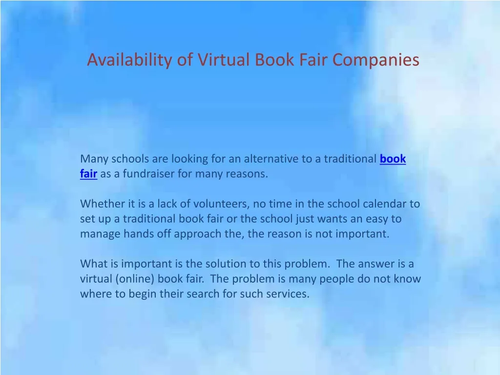 availability of virtual book fair companies
