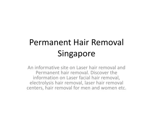 Hair Removal Singapore