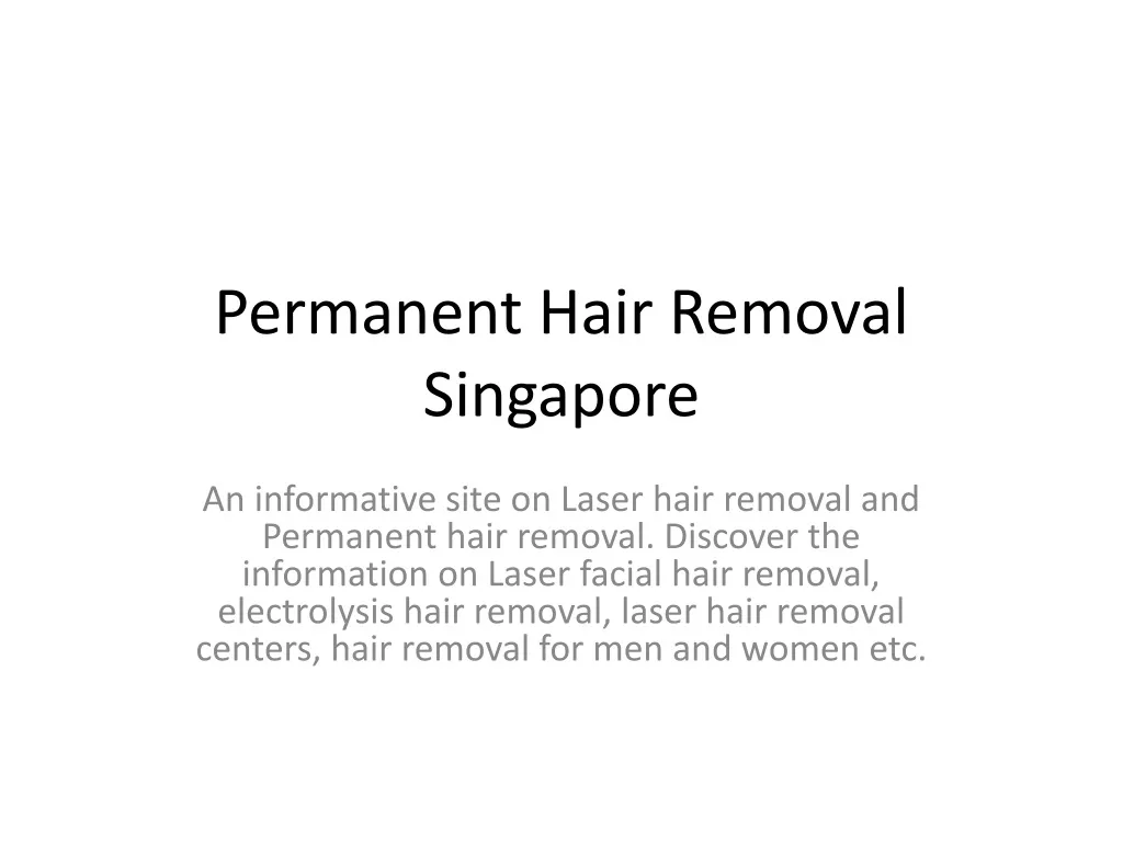 permanent hair removal singapore