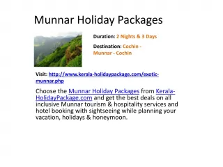 Munnar Holiday Packages