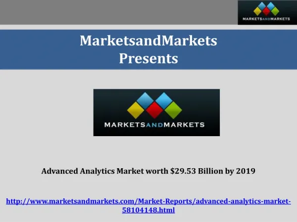Advanced Analytics Market worth $29.53 Billion by 2019