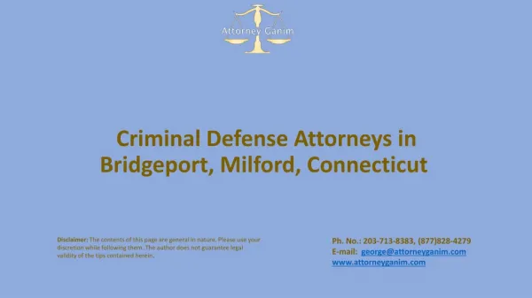 Criminal defense Attorneys in Bridgeport, Milford, CT
