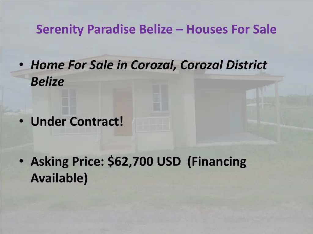 serenity paradise belize houses for sale