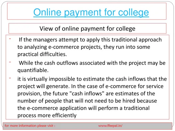 Payment processing of online payment for college