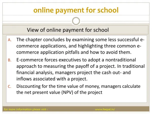 Payment Procedures and Options for school online payment