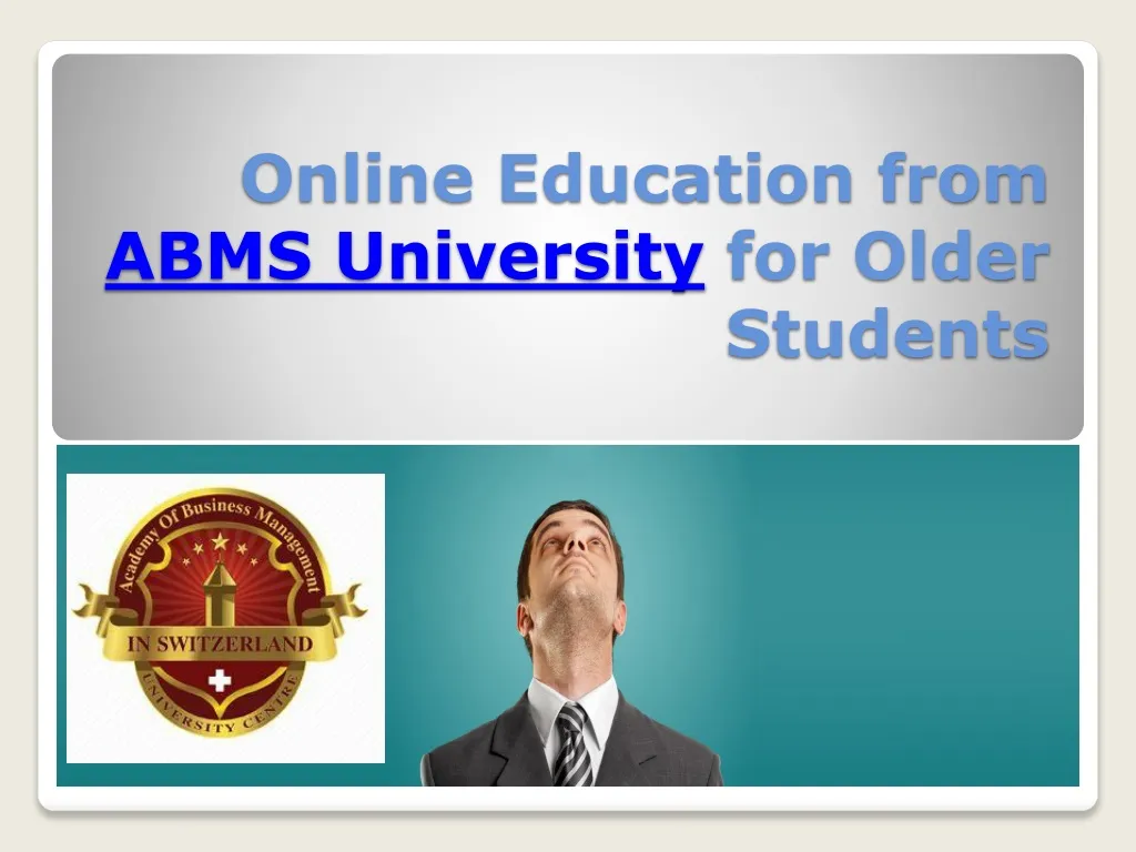 online education from abms university for older students