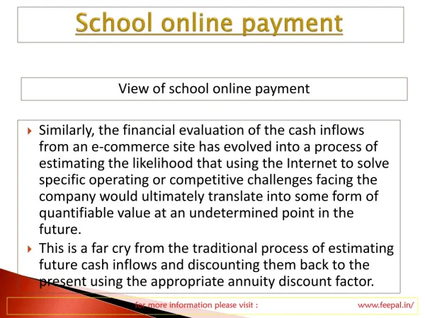 Payment and Registration for online payment for school