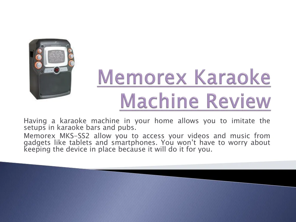 memorex karaoke machine review