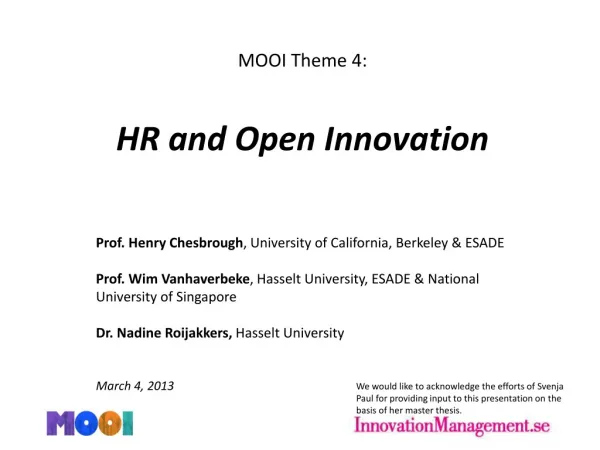 HR and Open Innovation