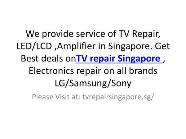 TV Repair Singapore