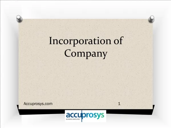 incorporation of a company