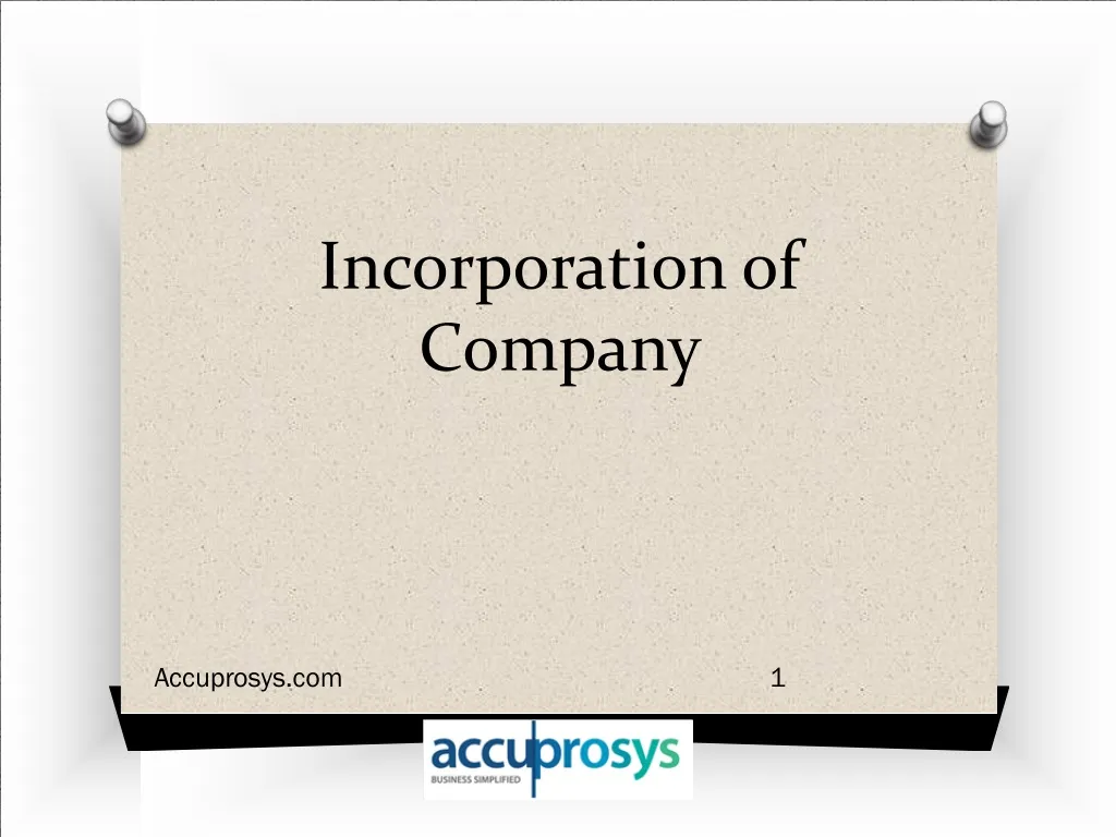 incorporation of company