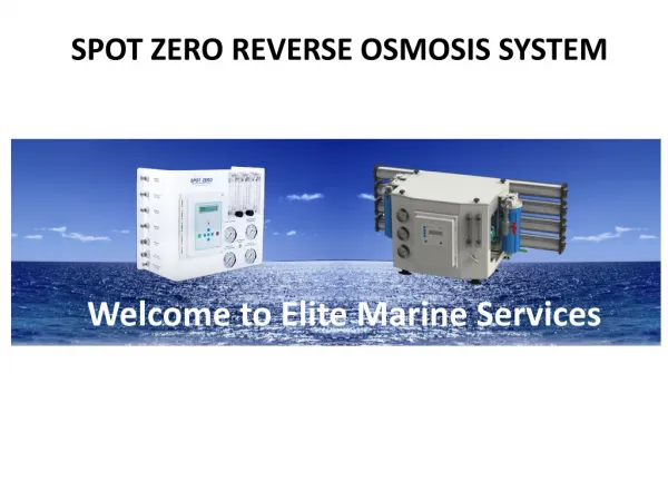 Spot Zero Reverse Osmosis System