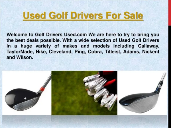 Golf Drivers Used