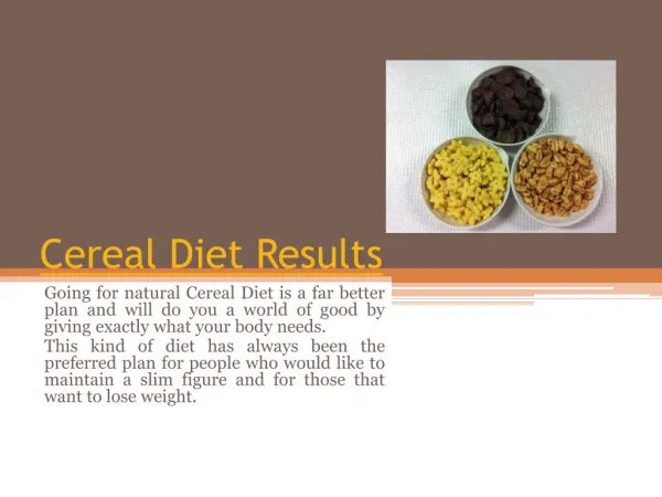 Cereal Diet Plan