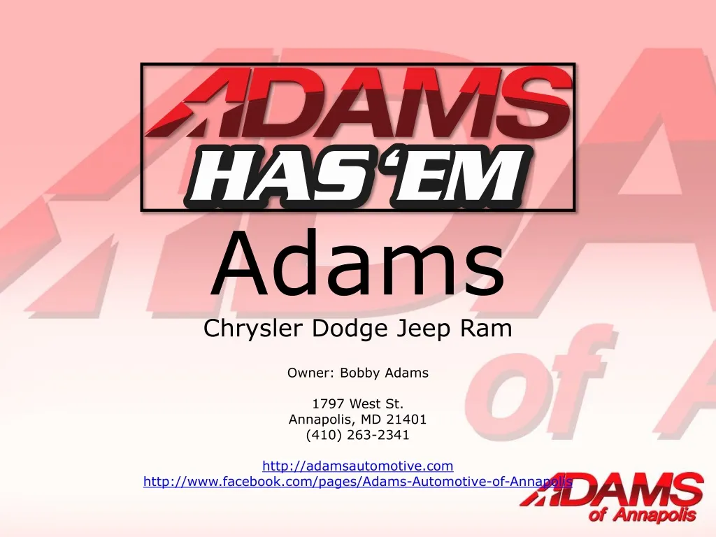 adams chrysler dodge jeep ram