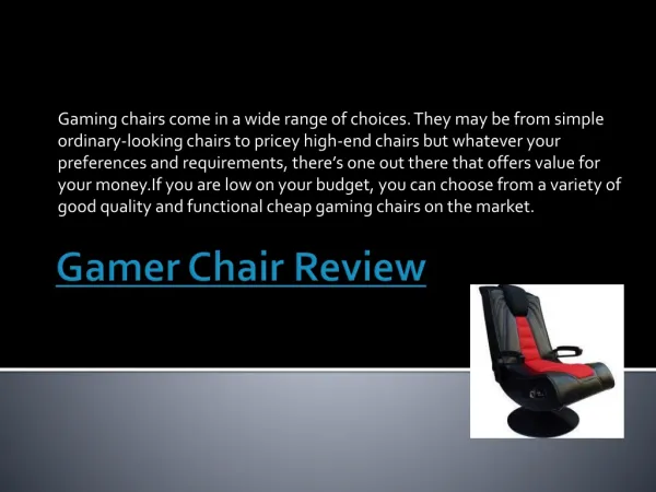 Gamer Chair Review