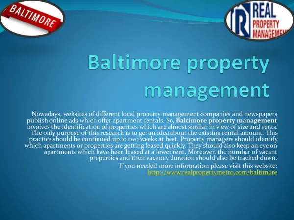 property management Baltimore
