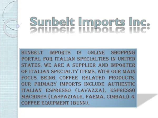 Lavazza Coffee - Sunbelt Imports
