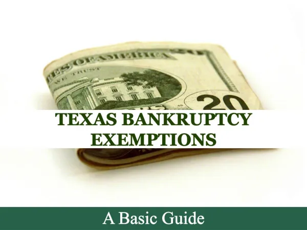 Texas Banktrupty Exemptions