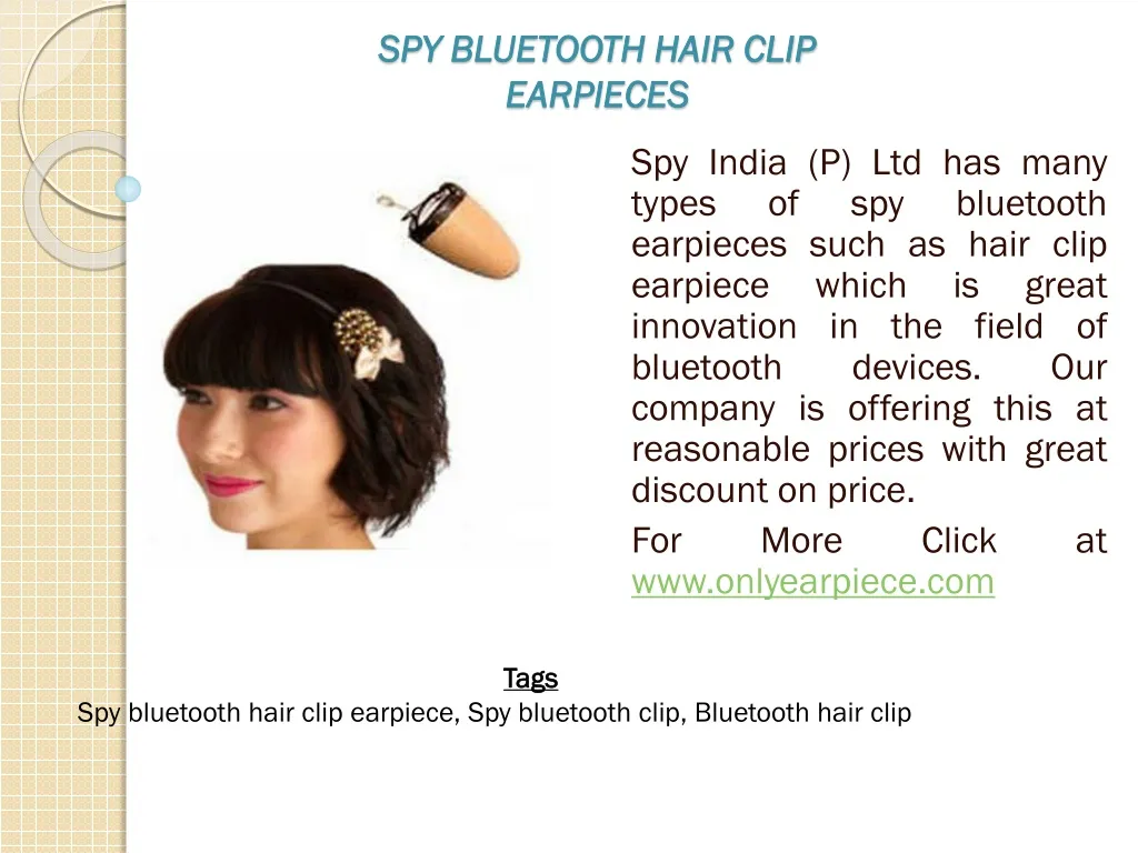 spy bluetooth hair clip earpieces
