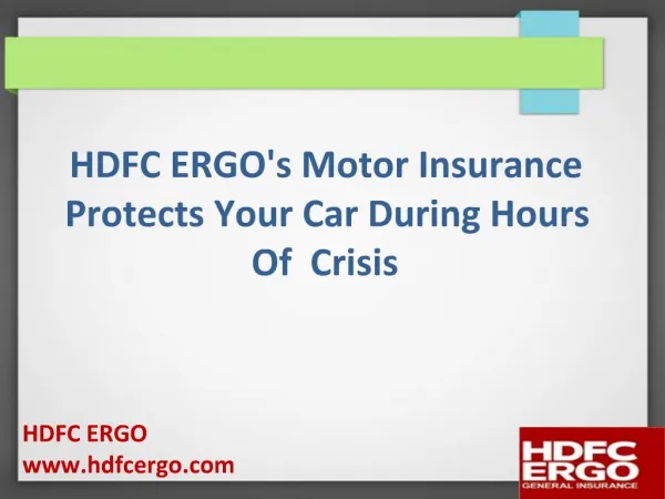 Insurance for Car from HDFC ERGO