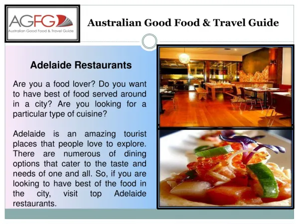 Taste the Delicious Dining In Adelaide Restaurants